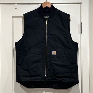 CARHARTT RELAXED FIT FIRM DUCK INSULATED RIB COLLAR VEST